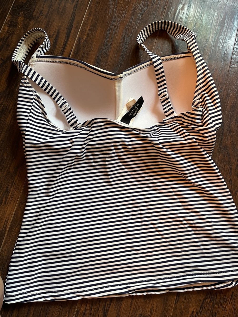 Striped Navy & White Tankini Set - Women Swim - Picture 2 of 2